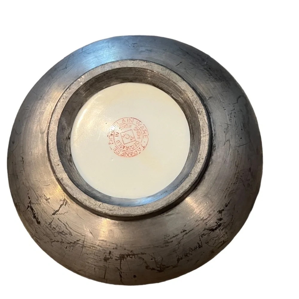 Set‎ Of 2 Antique Soap Dish CHERRY BLOSSOMS in PEWTER